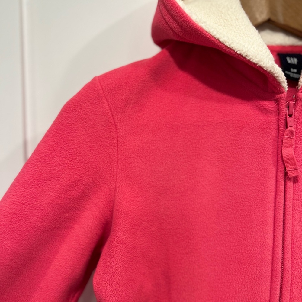 GAP Neon Pink Fleece Zippeted Hoodie - Picture 2 of 12